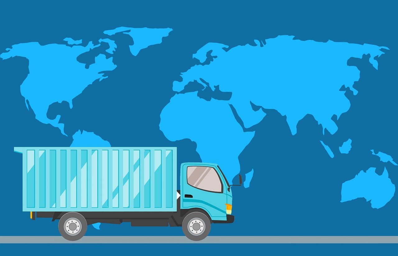 service, delivery, tracking, logistic, shipping, transportation, cartoon, location, order, world, gps, shipment, truck, map, fast, world map, business, container, distribution, direction, trade, express, international, sale, commercial, blue business, blue world, blue cartoon, blue map, blue company, blue truck, blue sales, blue service